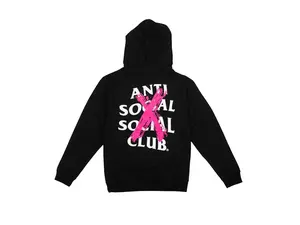 Anti Social Social Club Cancelled Hoodie Black (Pink X) (men) by StockX