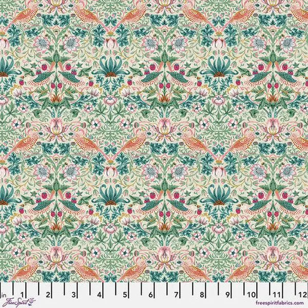 Fabric FreeSpirit Morris & Co. Mineral Mini Strawberry Thief Bedford Park by the Quarter Yard PWWM002.MINERAL