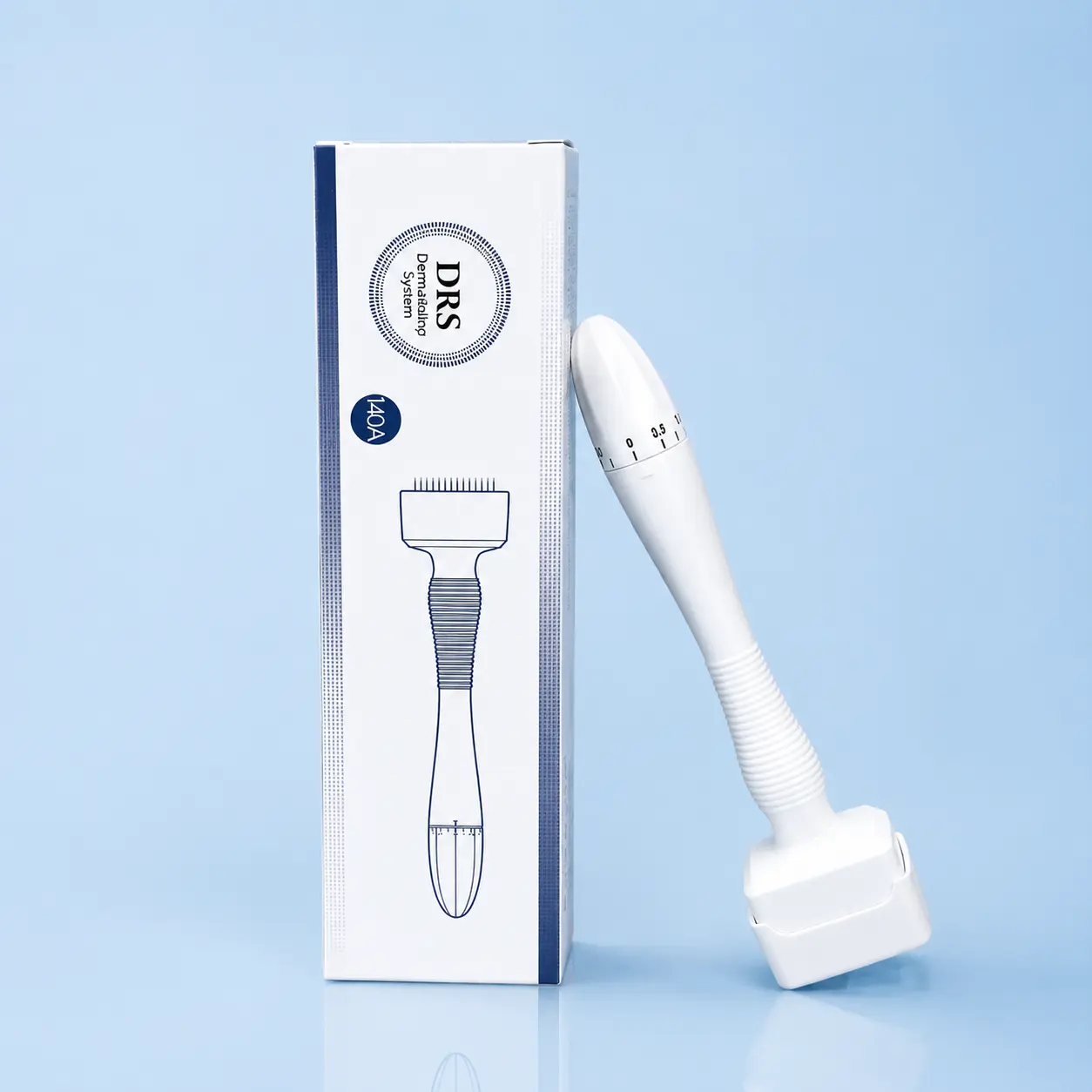Adjustable Derma Stamp with 140 Titanium Micro-Pins, 0.25-2.0mm Microneedling Cosmetic Tool to Boost Serum Absorption for Face, Hairline & Eyebrow, Lightweight, Microneedling Facial Cosmetic Stamper, Boosts Serum Absorption, Hairline & Eyebrow Cosmetic Gr