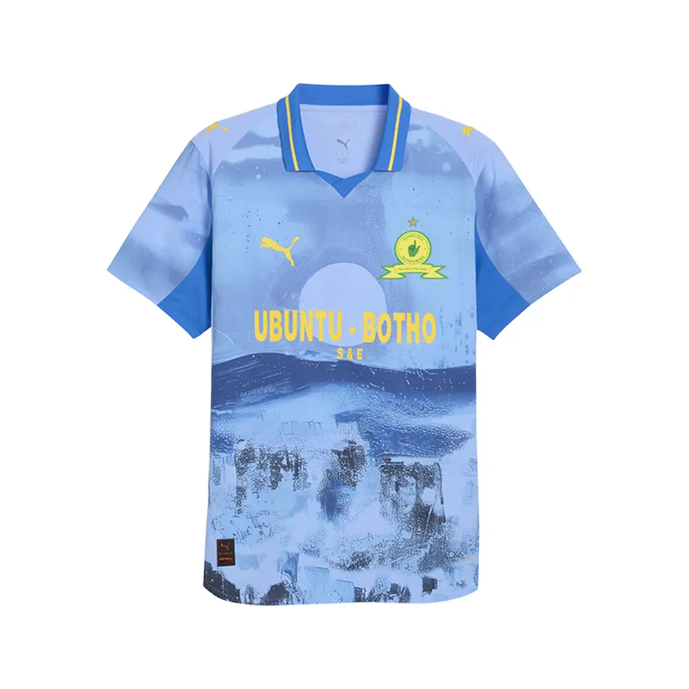 PUMA Mens X Kidsuper Mamelodi Sundowns Collared Short Sleeve Authentic Jersey Casual - Purple