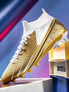 New Men Women Youth Professional Sports Football Shoes, Long Nails Anti-Slip Lightweight, 3 Colors, Sizes 35-46, Outdoor Training