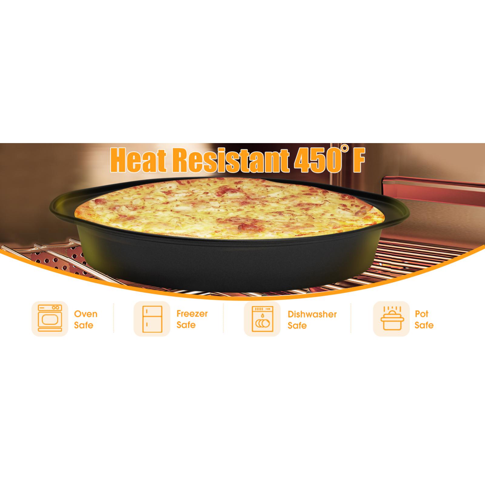 8" Round Cake Pan Set, 3PCS Nonstick Carbon Steel Baking Pans with Handles, Includes 100 PCS Parchment Paper, Dishwasher Safe for Easy Cleaning