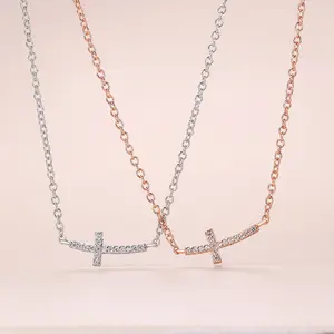 Trend Design Cross Pendant Necklaces For Women Simple Choker Collarbone Chain On The Neck Jewellry Fashion Jewelry N303
