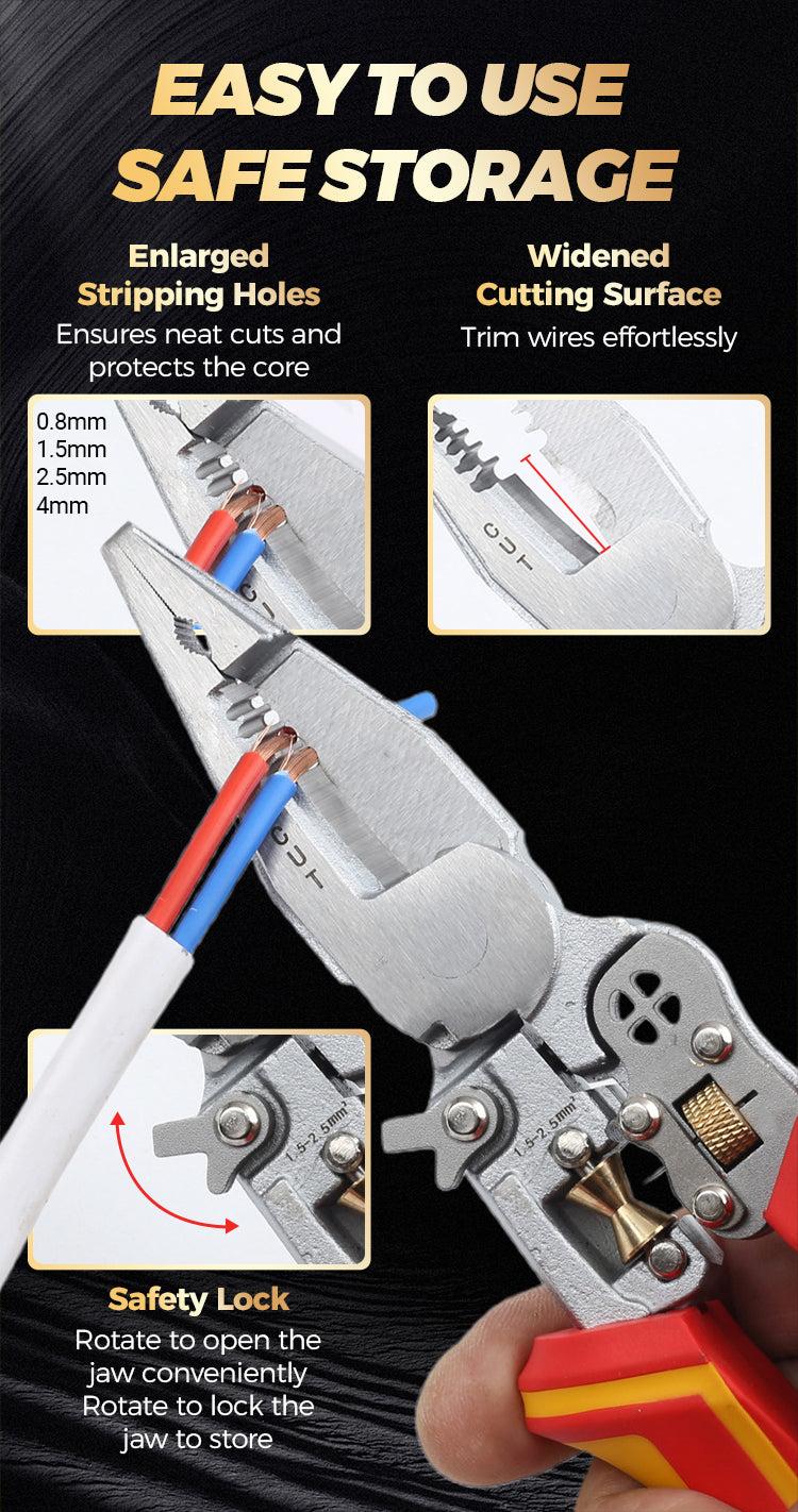 8-in-1 Multi-function Wire Stripper Electricians Voltage Testing Cable Cutting