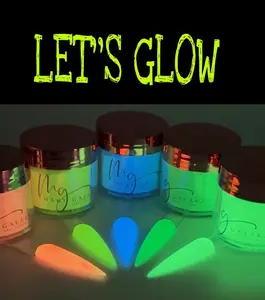 Let's Glow Nail Acrylic Powder - Glow in the Dark Solid Color 1oz Jar for Advanced & Beginner Nail Art with Superior Adhesion & Self-Leveling Formula