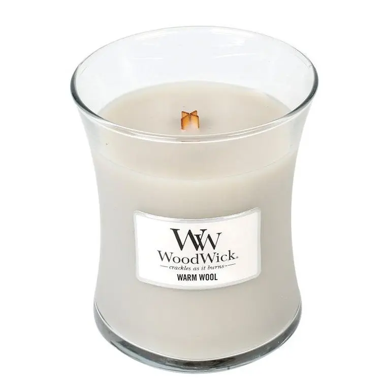 WARM WOOL - WoodWick 10oz Medium Jar Candle Burns 100 Hours