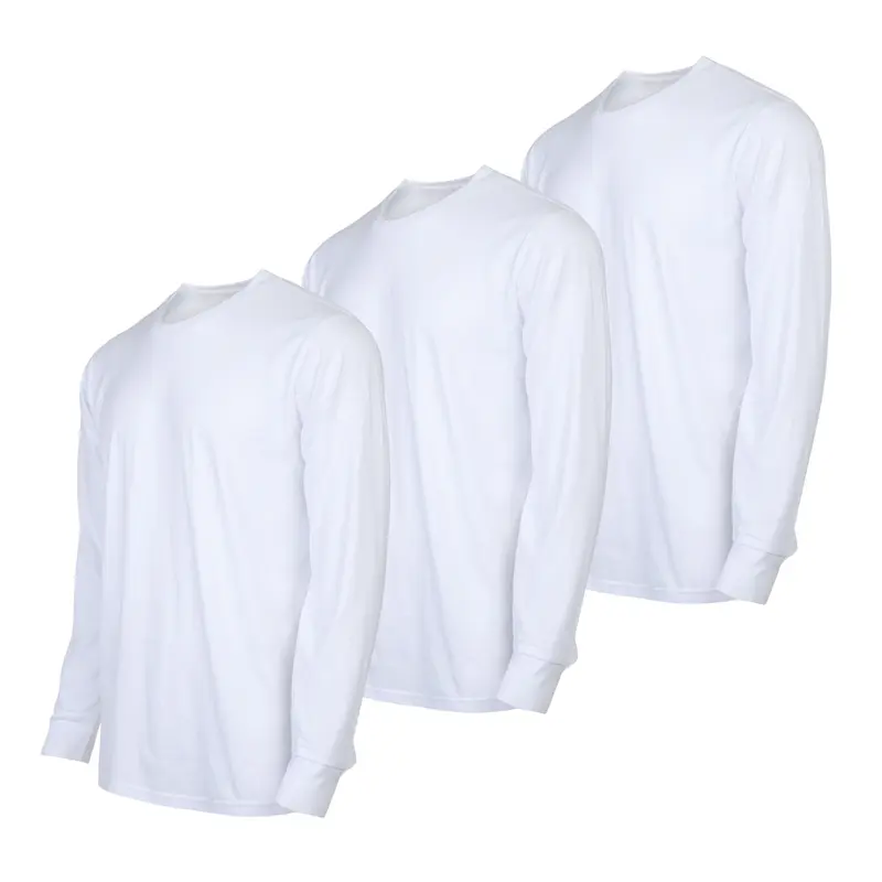 Men's 3-Pack Ribbed Cuff Cotton Longsleeve Crew Neck T-Shirts - Traditional Classic Fit, Breathable Fabric, Streetwear Casual Tops for Regular/Big & Tall (S-3XL)