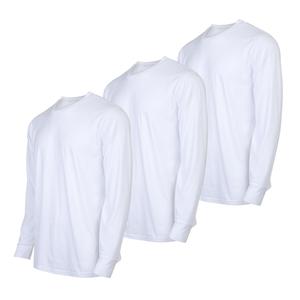 3 Pack Men's T-Shirts with Ridded Cuff Cotton Long Sleeve Crew Neck Classic Fit Tee Regular Big & Tall S-3XL Breathable Casual Menswear Tops Basic