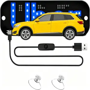 LED Windshield Sign USB Dimmable Light Decal For Rideshare Taxi Car Vehicle Gift