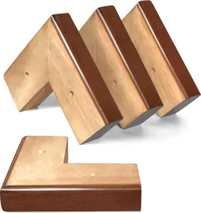 Wooden Bed Riser 1 inch Sofa Risers for Furniture L Shaped Couch Sofa  Dresser  Set of 4 (Brown, 1 inch)