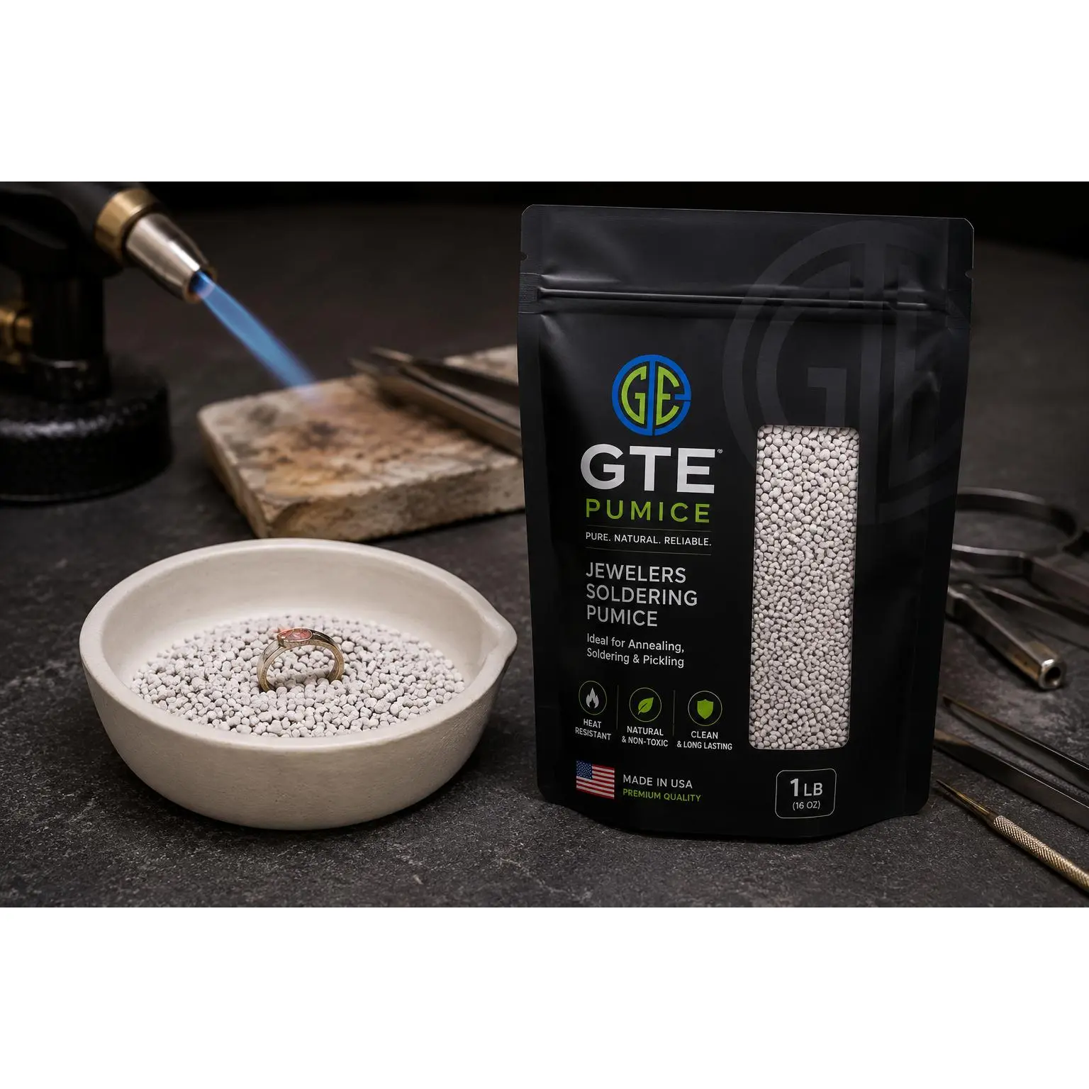 1lb Jewelry Repair Kit Set - Ceramic Pumice Dish for Jewelers' Annealing and Soldering Tasks