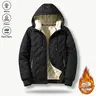 Men's Regular-Fit Plain Casual Winter Jacket - Warm Fleece-Lined Polyester Pull-On Coat for Cold Weather Outdoor Wear