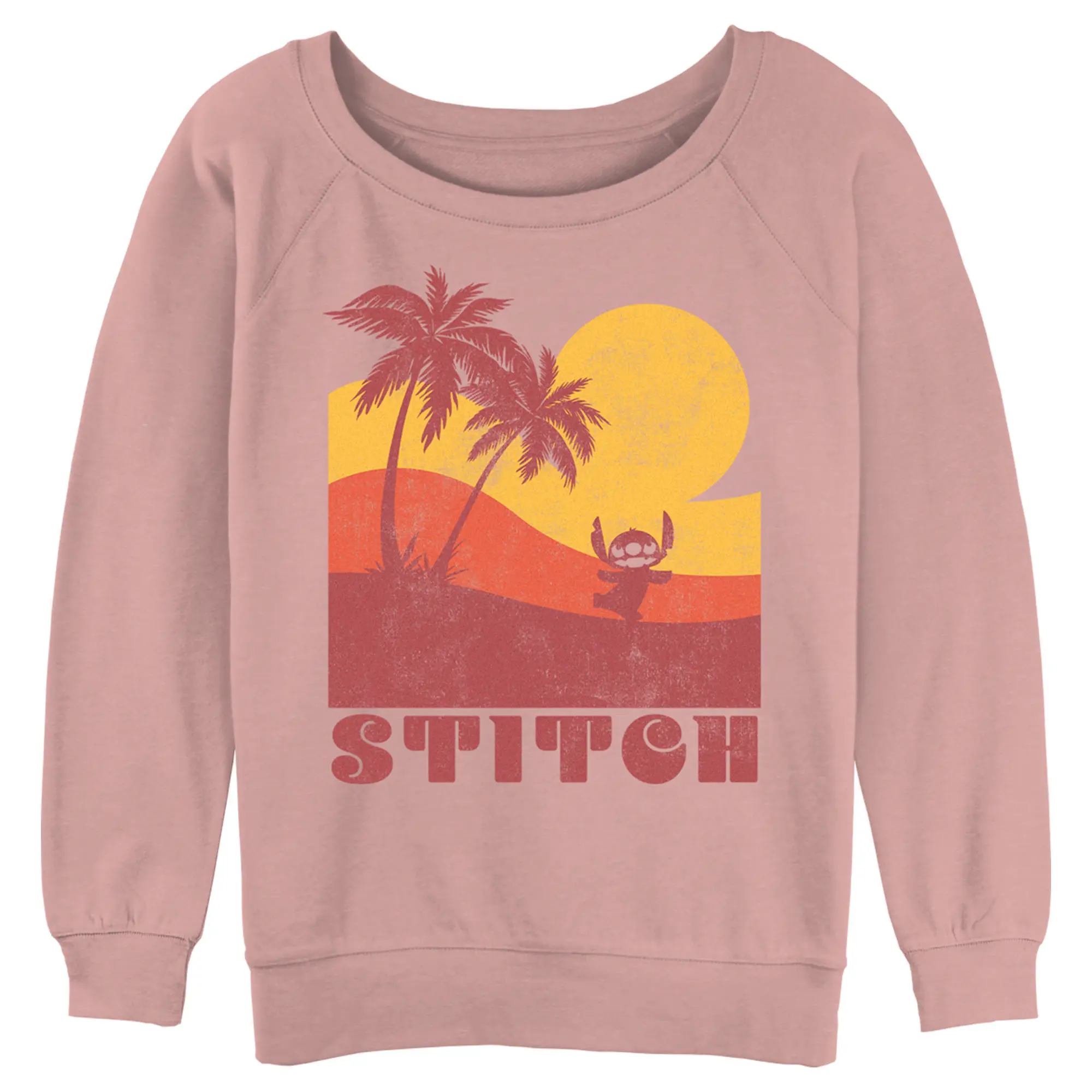 Juniors Womens Lilo & Stitch Colorblock Sunset Stitch Sweatshirt