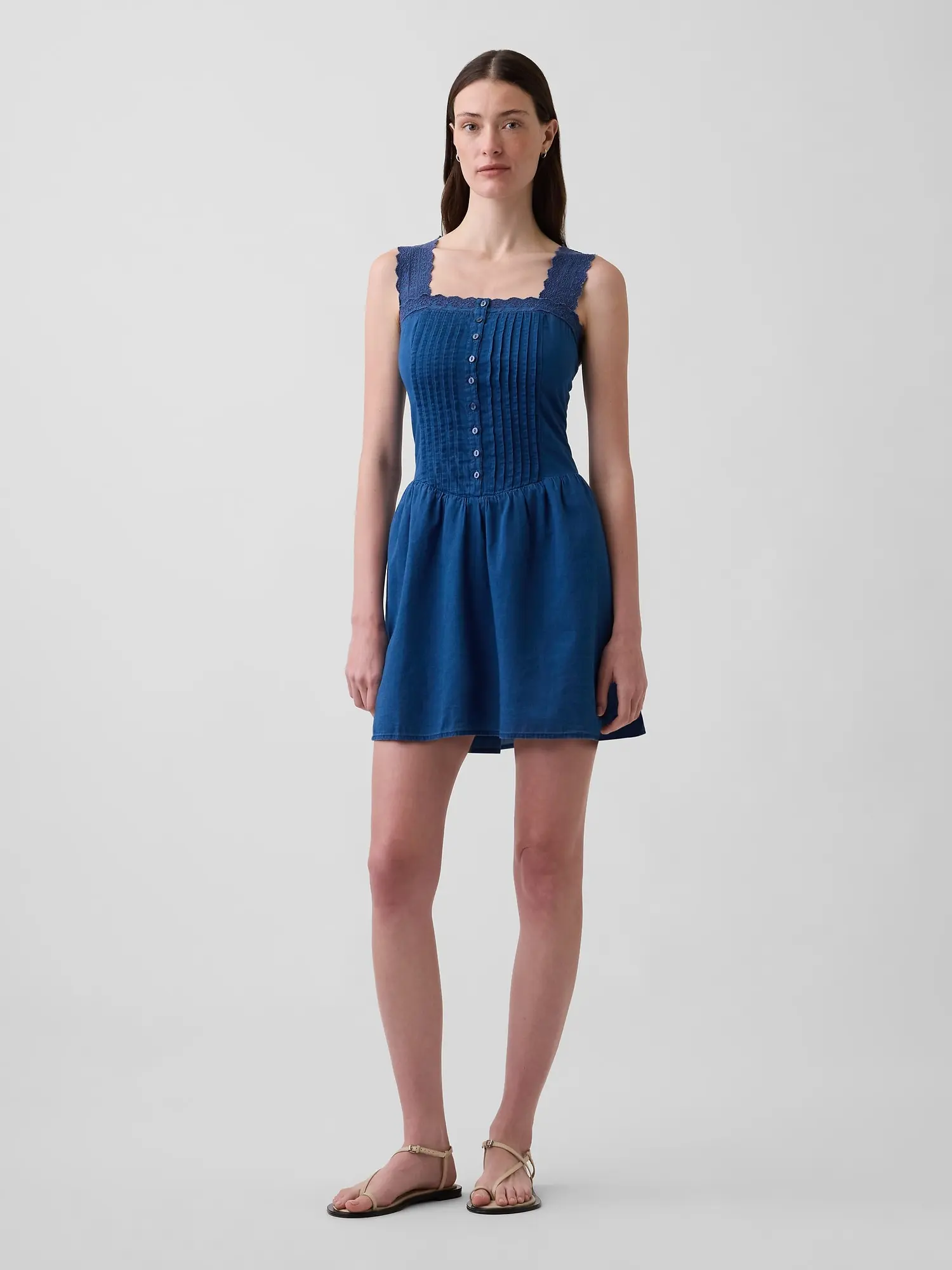 Gap Women's Pintuck Drop-Waist Mini Dress
