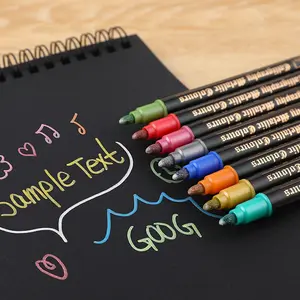 Dual-Head Color Metallic Markers for Students and DIY Artists, Ceramic Card Creative Graffiti and Glitter Highlight Pens