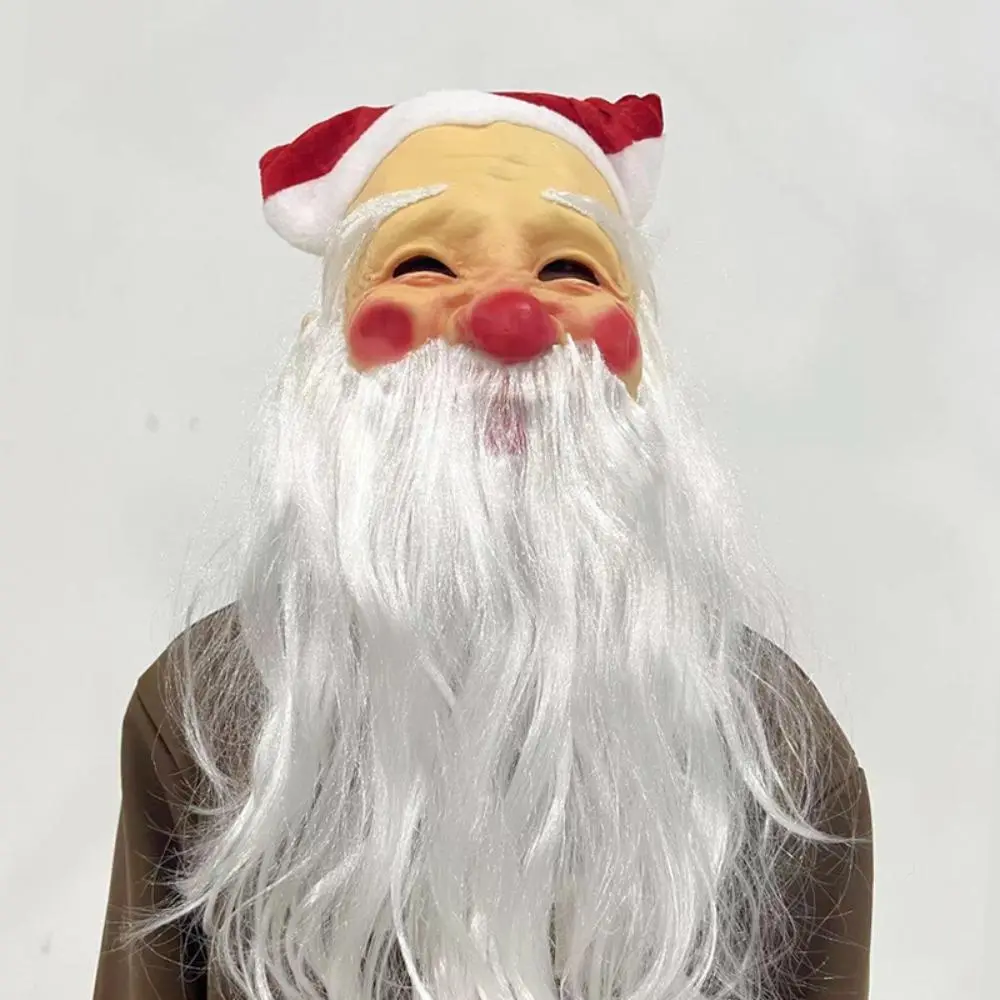 Santa Claus Party Mask, 1 Count Latex Christmas Adult Mask, Christmas Themed Party Party Masks, Cosplay Photography Props for Stage Performance