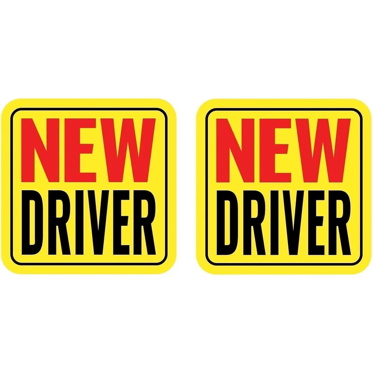 New Driver Magnet for Car, Student Driver Magnet, 2-Pack Removable Reflective Car Decals - Durable Automotive Exterior Accessories Stickers for Cars (Red/Black - New)