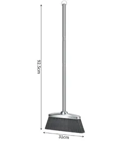 Effort-Saving Long Handle Broom | 92.5cm Ergonomic Design | 31cm Wide Brush Head for Fast Cleaning