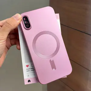 Magnetic phone case for iPhone X/XS XR XSMAX with Protective matte luxurious metallic luster design and full camera lens protection film Cover Casing