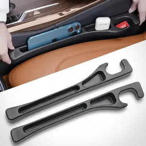 2 Pack Car Seat Gap Organizer, Seat Gap Filler Plug for Cars, SUVs & Trucks – Prevents Lost Items, Great for Rideshare, Daily Commute & Long Trips, Universal Fit PU Leather, Black