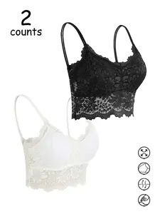 2 Pack Lace Camisole Tops, Sexy Fitted Anti-Gravity Design, Breathable Skin-Friendly Fabric, Casual Chic Underwear for All Seasons, Womenswear