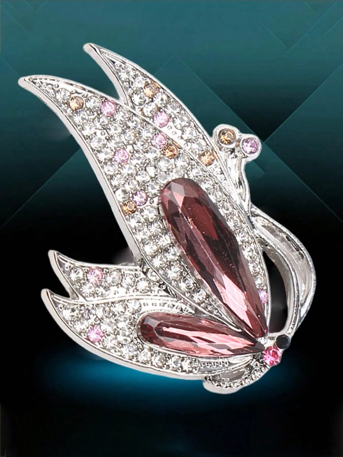 noble purple gemstone butterfly brooch, Brooch Pins, coat pin, suit accessory, Jewelry