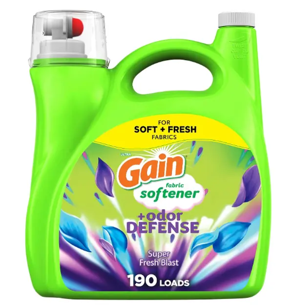 Gain Super Fresh Blast Liquid Odor Defense Fabric Softener, 140 FL OZ 190 Load, Softening Laundry Conditioner for 2 in 1 Freshness plus Odor Protection