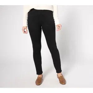 Denim & Co. Petite Black Easy Stretch Smoothing Jean