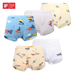 Dorsill Kids' Cotton Underwear 5-Pack boys Boxer Briefs Soft Comfy No Side Seams Wide, soft-bound waistband breathable cotton for 2T-12Y Kids Comfortable Everyday Wear, girls shorties boyshorts Soft Comfy Forward-Shifted