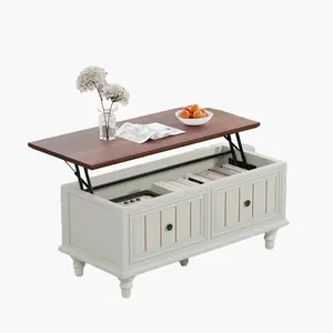 Giratree Coffee Table, Lift Top Coffee Table with Hidden Compartment, Retro Dining Table Center Table for Living Room, Bedroom, Apartment and Home Office