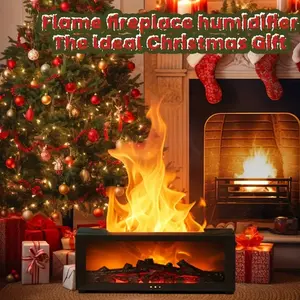 Fire Humidifier & Aroma Diffuser with 7-Color LED Flame Effect,  Remote colorful fireplace air  purifier diffuser. addict Lamp DiffuserEssential Oil Diffuser, Aromatherapy Machine, with Humidifier Lamp Diffuser with Cool MistVeloTerraD24AutoPartsGo