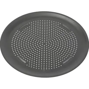 Nonstick 16” Pizza Pan - Pizza Tray for Oven, Perforated Round Pizza Pan, Carbon Steel Baking Pan, Homemade, Frozen and Leftover Slices