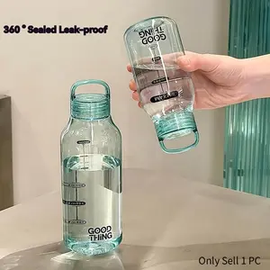 Japanese Style Transparent PC Water Bottle, Leak-Proof, High Temperature Resistant, Portable Cup for School, Home, Office, Outdoor Use, Drinkware