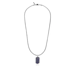 Mr Ettika Simulated Lapis Dog Tag w/ Chain