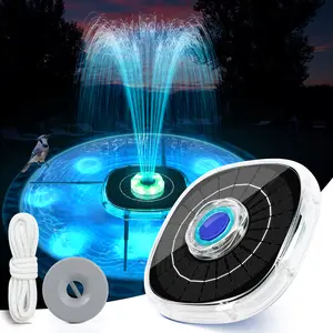 zonejoy  Solar Fountains with Lights, 2026 Upgrade Solar Bird Bath Fountain Pump, Floating Solar Water Fountain Outdoor, 4000mAh Battery Solar Birdbath Fountains for Pool,Pond,Garden-Blue