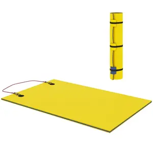 9' x 6' Yellow XPE Foam Floating Water Mat, UV Resistant, 484 lbs Capacity for 2 Adults, Secure Straps, Easy Storage for Lake & Pool