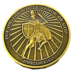 10 Pcs. Bible Verse Prayer Pocket Coin  Put On The Whole Armor of God Ephesians 6 13 17 Religious Collectible Coin Gift Decor Ornaments