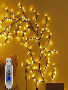Warm Colored Light Vine Lamp, LED Tree Branches Rattan Decoration Lights, USB Powered Room Ambience Light, Wall Light, Christmas Party Decoration, Suitable For Living Rooms, Bedrooms, Weddings, Parties