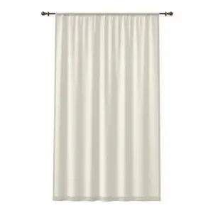 Sheer Linen Window Curtain | Light Filtering Drapery Panel, Neutral Ivory