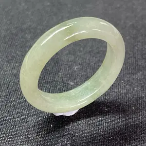 80006 Burma Myanmar jadeite Yellow Green Natural A Jade Ring Size 10