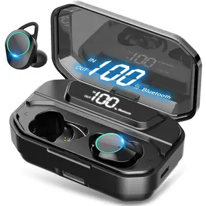 [ Ultimate] True Wireless Earbuds Bluetooth 5.0 Headphones, IPX7 Waterproof Earphones for Sports, 160H Playtime w/ 3300mAh Charging Case, 3D Stereo Audio Touch Control in-Ear Headset w/Mic