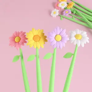 Cute Daisy Design Gel Pen, 4/8/12/18pcs Creative Flower Design Writing Pen, Writing Stationery for School, Office, Gift for Friend & Classmate