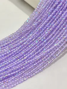 3 Strands 2mm Faceted Glass Seed Beads (Approx. 530pcs), Dainty Sparkle Crystal Spacer Beads for DIY Jewelry, Bracelet and Ring Making Accessories, DIY Beading Accessories, Jewelry Making Supplies