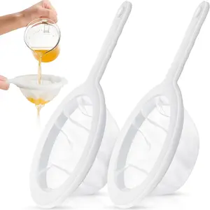 2 Pack, Nylon Mesh Sieve - 100/200 Mesh Ultra-Fine Filter, Plastic Juice Yogurt Strainer, Kitchen Tools and Accessories