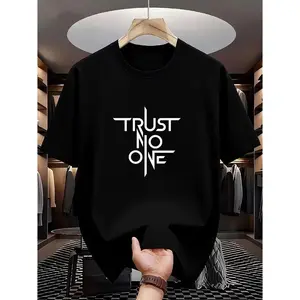 "TRUST NO ONE" Skeptic Graphic Tee | Paranoid Street Style | Bold Distrust Motif |Edgy All-Season Statement Top