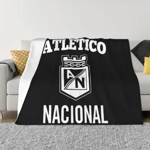 Atletico Nacional Medellin Futbol Blanket Ultra Soft Flannel Fluffy Cozy Warm High Quality Bedroom Couch Sofa Throw Bedding Decor Decorative Throw Perfect Birthday Gift Christmas Gift for Soccer Fans Viral Trending Colombian Team Spirit Style