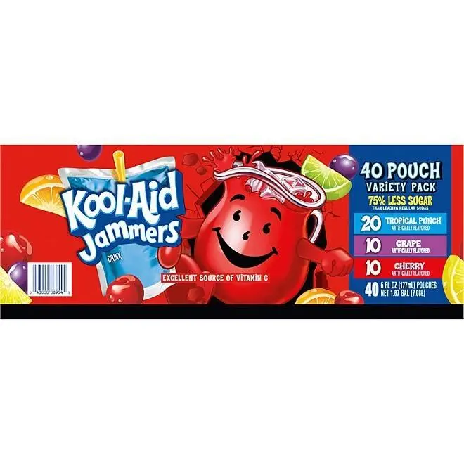 Kool-Aid Jammers Juice Pouches Variety Pack 6 fl. oz., 40 pk.