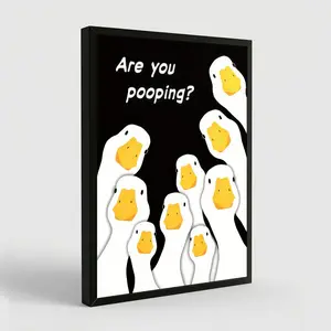 Pc Duck Did You Poop Fun Canvas Wall Art Poster Bathroom Illustration Decoration for Home Bedroom Kitchen Living Room Office Coffee Shop