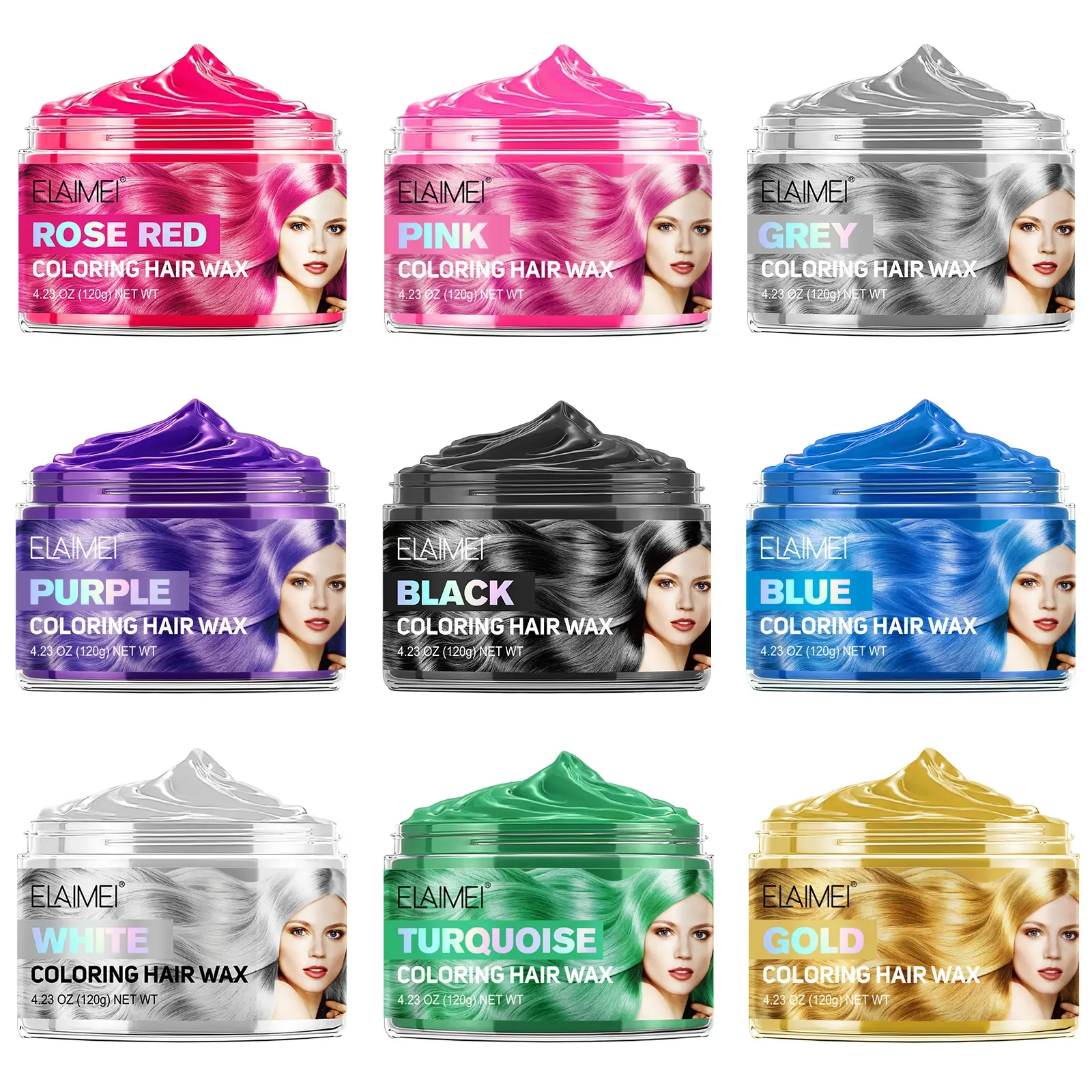 Vibrant Temporary Hair Dye Mud, Mousse Hair Dye, Hair Coloring Wax, Long-Lasting Hold, Safe for All Hair Types, Perfect for Festive Events & Cosplay, Available in 9 Colors