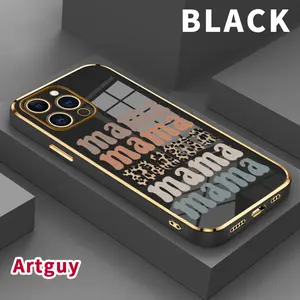 Soft Case for iPhone 16 15 14 Pro Max 13 12 11 XR XS Plus Shockproof Drop Protection Rugged Durable The letters MAMA Silicone Cover